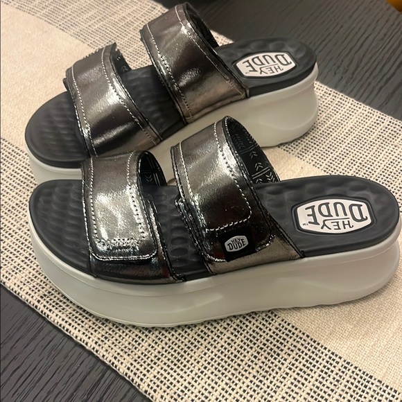 Hey Dude Women's Metallic Slide Sandals - Picture 1 of 1